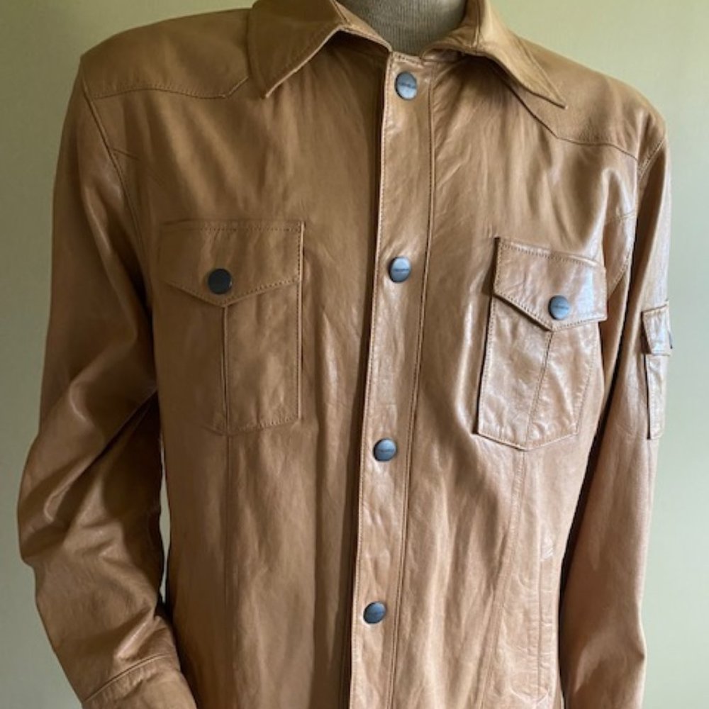 Daniel Cremieux Leather Shirt Jacket